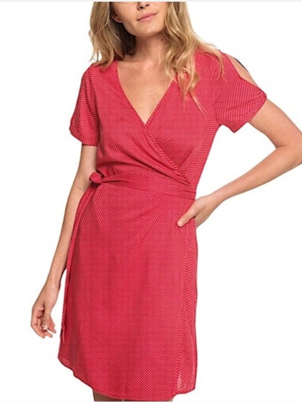 Roxy Monument View Red Polkadot Wrap Dress
